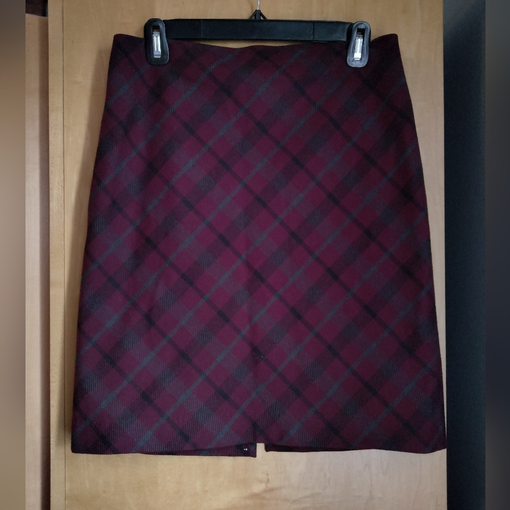 Express Burgundy Plaid skirt